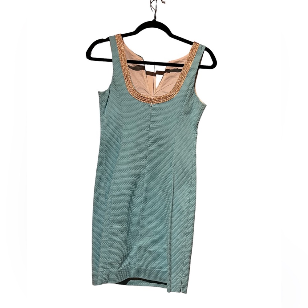 Lilly Pulitzer Janice Shift Dress in Shorely Blue with Metallic Gold N… - Picture 5 of 10